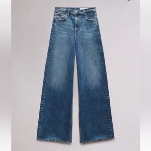 Rag & Bone Sophie High-Rise Full Length Ultra Wide Denim. Color - Willow